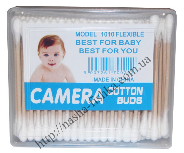 Ушные палочки в пластиковой коробке Camera (100 шт.) - 2