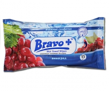 Салфетки влажные  "BRAVO+" виноград