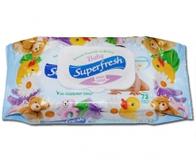 Салфетки влажные "Superfresh" 72 шт. детские с клапаном