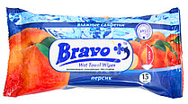 Салфетки влажные BRAVO+ персик